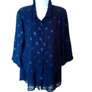 Black Semi Transparent Blouse Size Large